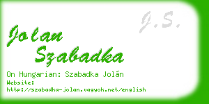 jolan szabadka business card