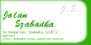 jolan szabadka business card